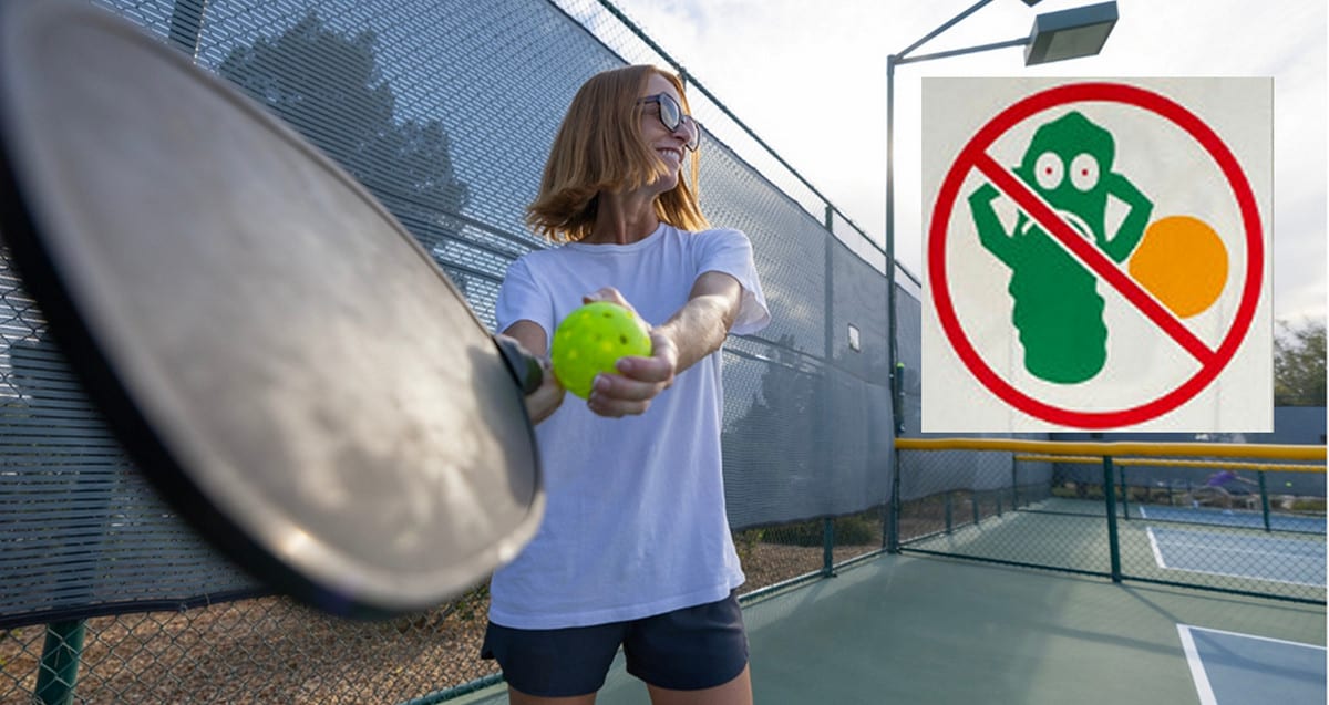pickleball serve and quiet sign